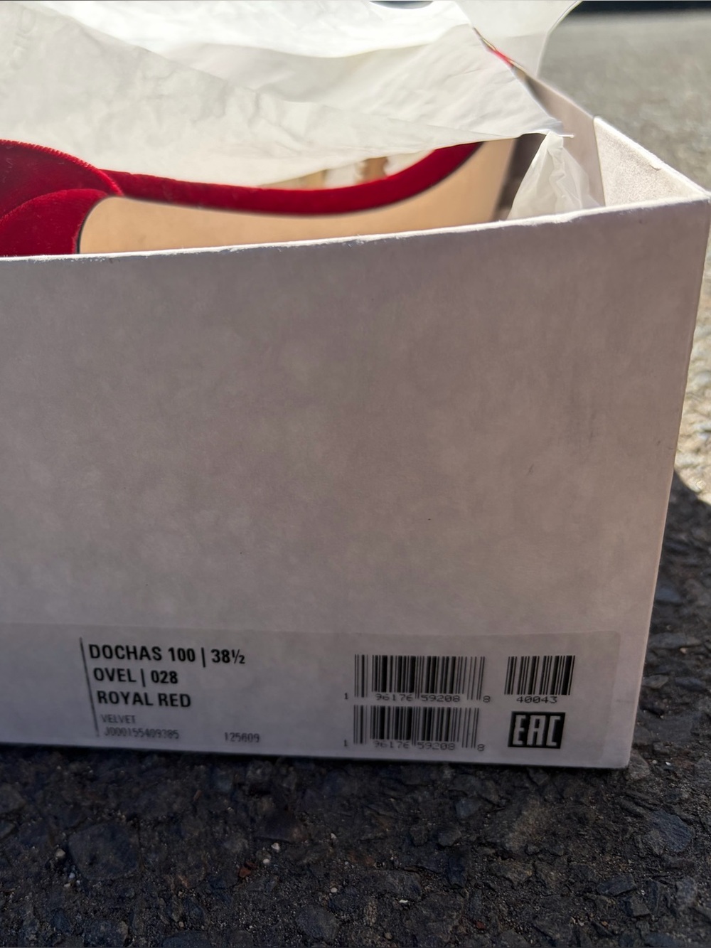 Jimmy Choo Red Velvet Crystal-Ankle Strap Sandals (worn once) - Picture 3 of 3